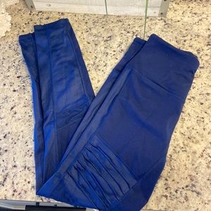 Navy blue workout pants with mesh